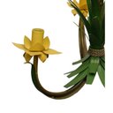 Ver imagem 4 de Lustre Artesanal com Flores e Folhas 03 Braços Rustico para Quarto - Amarelo