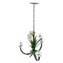 Ver imagem 1 de Lustre Artesanal com Flores e Folhas 03 Braços Rustico para Quarto - Branco