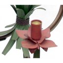 Ver imagem 4 de Lustre Artesanal com Flores e Folhas 03 Braços Rustico para Quarto - Vermelho Escuro