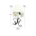 Ver imagem 2 de Abajur Rustico Quarto de Casal em Ferro Artesanal com Flores - Branco