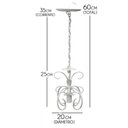 Ver imagem 2 de Luminária de Teto para Quarto de Casal Rústico Artesanal de Ferro - Branco