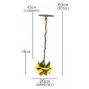 Ver imagem 2 de Lustre Barato Pequeno para Quarto de Casal Rustico Artesanal 01 Boca - Amarelo