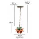 Ver imagem 2 de Lustre Barato Pequeno para Quarto de Casal Rustico Artesanal 01 Boca - Laranja