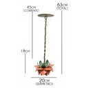 Ver imagem 2 de Lustre Simples Barato de Ferro Artesanal para Sala de Jantar Moderna - Laranja