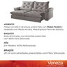 Sofá Retrátil e Reclinável 2,00m 4 Lugares Pillow com 18cm Fibra Siliconada Ventura - Movenzo Estofa - 16