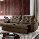 Ver imagem 1 de Sofá Retrátil e Reclinável 2,00m 4 Lugares Pillow com 18cm Fibra Siliconada Ventura - Movenzo Estofa
