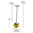 Ver imagem 2 de Lustre Rustico Quarto Pequeno em Ferro Artesanal Lindo 01 Bocal - Amarelo