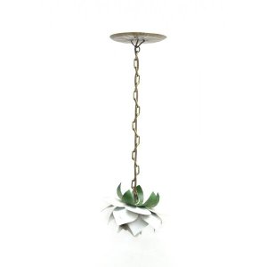 Lustre Rustico Quarto Pequeno em Ferro Artesanal Lindo 01 Bocal - Branco