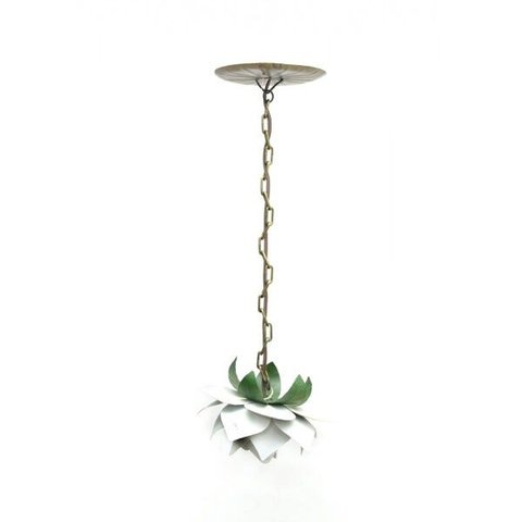 Lustre Rustico Quarto Pequeno em Ferro Artesanal Lindo 01 Bocal - Branco