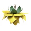 Ver imagem 3 de Lustre para Quarto Pequeno de Ferro Artesanal Rustico 01 Boca com Flor - Amarelo