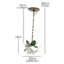Ver imagem 2 de Lustre para Quarto Pequeno de Ferro Artesanal Rustico 01 Boca com Flor - Branco