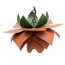 Ver imagem 3 de Lustre para Quarto Pequeno de Ferro Artesanal Rustico 01 Boca com Flor - Laranja