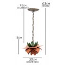 Ver imagem 2 de Lustre para Quarto Pequeno de Ferro Artesanal Rustico 01 Boca com Flor - Laranja