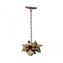 Ver imagem 1 de Lustre para Quarto Pequeno de Ferro Artesanal Rustico 01 Boca com Flor - Verniz