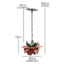 Ver imagem 2 de Lustre para Quarto Pequeno de Ferro Artesanal Rustico 01 Boca com Flor - Vermelho Escuro