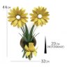 Arandela Luminária Rústica de Parede com Flores de Ferro Artesanal - Amarelo - 2