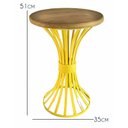 Ver imagem 2 de Banco de Ferro Decoração para Sala de Jantar Artesanal com Madeira Rustica - Amarelo