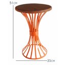 Ver imagem 2 de Banco de Ferro Decoração para Sala de Jantar Artesanal com Madeira Rustica - Laranja