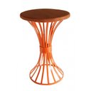 Ver imagem 1 de Banco de Ferro Decoração para Sala de Jantar Artesanal com Madeira Rustica - Laranja
