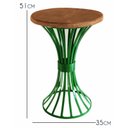 Ver imagem 2 de Banco de Ferro Decoração para Sala de Jantar Artesanal com Madeira Rustica - Verde Escuro