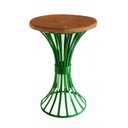 Ver imagem 1 de Banco de Ferro Decoração para Sala de Jantar Artesanal com Madeira Rustica - Verde Escuro