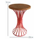 Ver imagem 2 de Banco de Ferro Decoração para Sala de Jantar Artesanal com Madeira Rustica - Vermelho Escuro