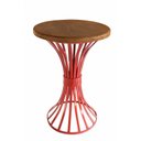Ver imagem 1 de Banco de Ferro Decoração para Sala de Jantar Artesanal com Madeira Rustica - Vermelho Escuro