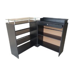 Balcão Caixa + Expositor Vidro 100% Mdf Preto Desmontado - Suprema Móveis - 2