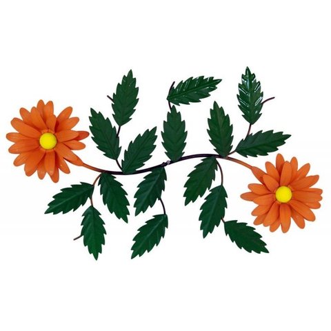 Arranjo de Flores em Ferro Artesanal Sala de Estar Rustica - Laranja
