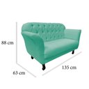 Ver imagem 6 de Kit Namoradeira + 2 Poltronas Decorativa Dália Veludo Acqua