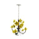 Ver imagem 1 de Lustre de Ferro Sala de Jantar Moderna Flores com 4 Braços Rustico - Amarelo