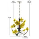 Ver imagem 2 de Lustre de Ferro Sala de Jantar Moderna Flores com 4 Braços Rustico - Amarelo