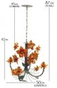 Ver imagem 3 de Lustre de Ferro Sala de Jantar Moderna Flores com 4 Braços Rustico - Laranja