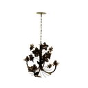 Ver imagem 1 de Lustre de Ferro Sala de Jantar Moderna Flores com 4 Braços Rustico - Verniz
