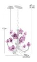 Ver imagem 3 de Lustre de Ferro Sala de Jantar Moderna Flores com 4 Braços Rustico - Rosa