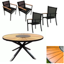 Ver imagem 1 de Jogo de Mesa 1,30m com 4 Cadeiras Tela Preta para Jantar Jardim