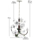 Ver imagem 3 de Lustre Rústico para Sala Estar Artesanal com Rosas de Ferro 4 Bocas - Branco