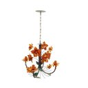 Ver imagem 1 de Lustre Rústico para Sala Estar Artesanal com Rosas de Ferro 4 Bocas - Laranja