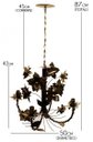 Ver imagem 2 de Lustre Rústico para Sala Estar Artesanal com Rosas de Ferro 4 Bocas - Verniz