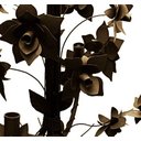 Ver imagem 3 de Lustre Rústico para Sala Estar Artesanal com Rosas de Ferro 4 Bocas - Verniz