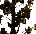 Ver imagem 3 de Lustre Rústico para Sala Estar Artesanal com Rosas de Ferro 4 Bocas - Verniz