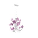 Ver imagem 1 de Lustre Rústico para Sala Estar Artesanal com Rosas de Ferro 4 Bocas - Rosa