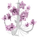 Ver imagem 2 de Lustre Rústico para Sala Estar Artesanal com Rosas de Ferro 4 Bocas - Rosa