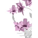 Ver imagem 6 de Lustre Rústico para Sala Estar Artesanal com Rosas de Ferro 4 Bocas - Rosa