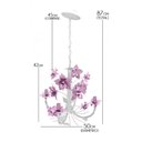 Ver imagem 3 de Lustre Rústico para Sala Estar Artesanal com Rosas de Ferro 4 Bocas - Rosa