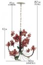 Ver imagem 3 de Lustre Rústico para Sala Estar Artesanal com Rosas de Ferro 4 Bocas - Vermelho Escuro