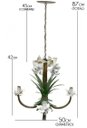 Ver imagem 2 de Lustre Artesanal para Quarto de Casal com Flores Rustico de Ferro - Branco