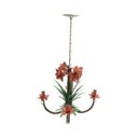 Ver imagem 2 de Lustre Artesanal para Quarto de Casal com Flores Rustico de Ferro - Vermelho Escuro