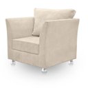 Ver imagem 5 de 01 Poltrona Lisboa Decorativa + 01 Puff Redondo Decorativo Suede Escolha Sua Cor
