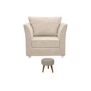 Ver imagem 2 de 01 Poltrona Lisboa Decorativa + 01 Puff Redondo Decorativo Suede Escolha Sua Cor